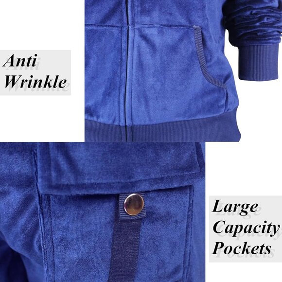 Soft and Cozy Women's 2-Piece Velour Tracksuit - Ideal for Workouts & Lounging - Picture 5 of 5
